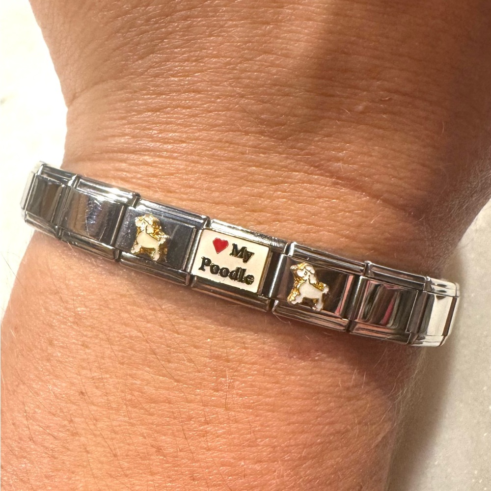 Italian Charm bracelet - poodle themed and additional charms can be added!